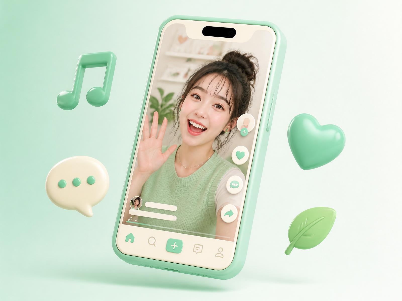 Opidi app on a phone, surrounded by playful 3D icons